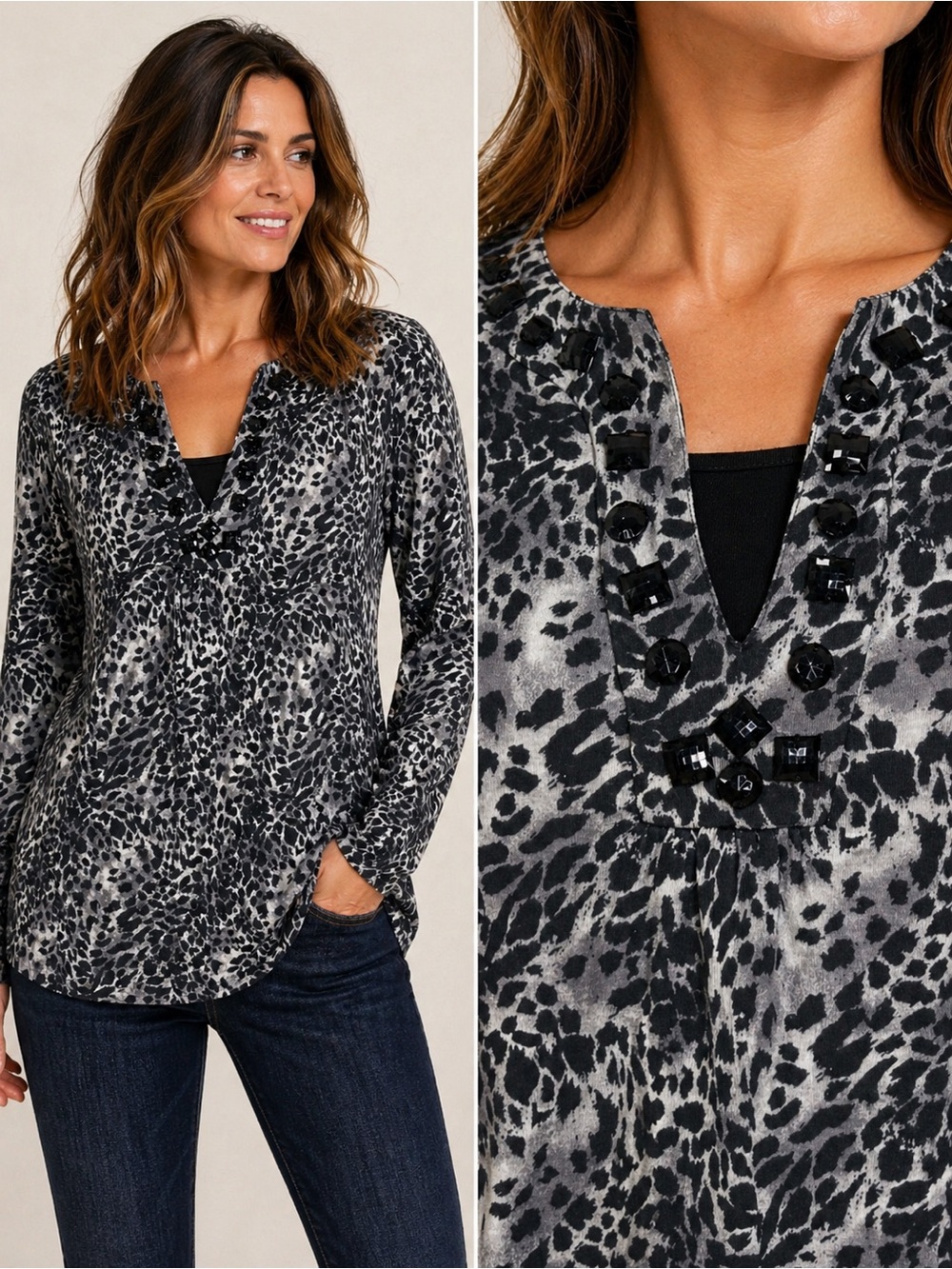 ✨ Kim Rogers Animal Print Top – Bold & Chic ✨